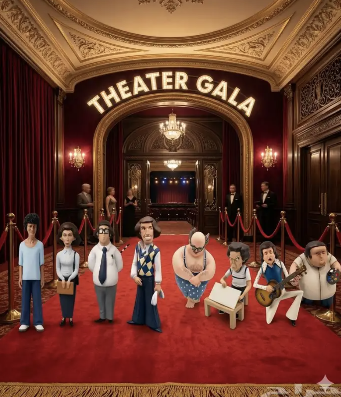 3D figures of the actors from *The School of Mischief* - Image 11