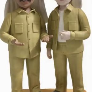 A custom-made crystal masterpiece featuring 3D figures.