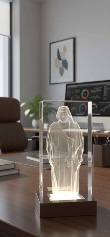 A custom-made crystal masterpiece featuring 3D figures. - Image 12