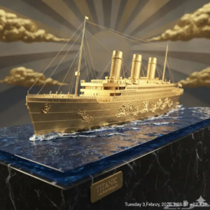 TITANIC 3D MODEL GOLD TROPHY